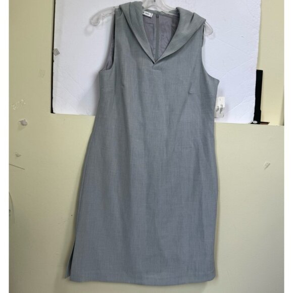 Fleur Bleue NEW Vintage Y2K Canada Hoodie Sheath Dress Sleeveless Hood Slits 12 - Picture 3 of 16